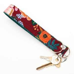 rifle paper co floral key wristlet