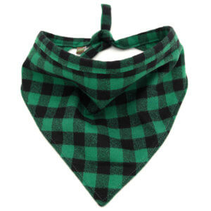 green buffalo plaid flannel dog bandana