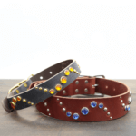 Custom Studded Leather Dog Collar — Yin Yang Pattern