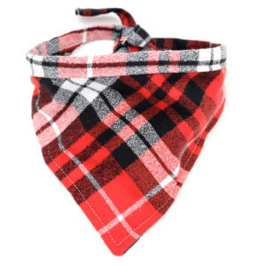 red plaid dog bandana