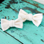 Velveteen Dog Collar Bow Tie - 13 Colors to match Wedding Colors