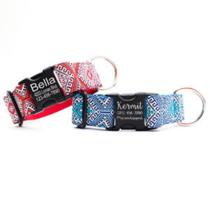 NATIVE PATTERN DOG COLLAR FOR LARGE DOGS