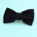 Dog Collar Velveteen Bowtie - Black