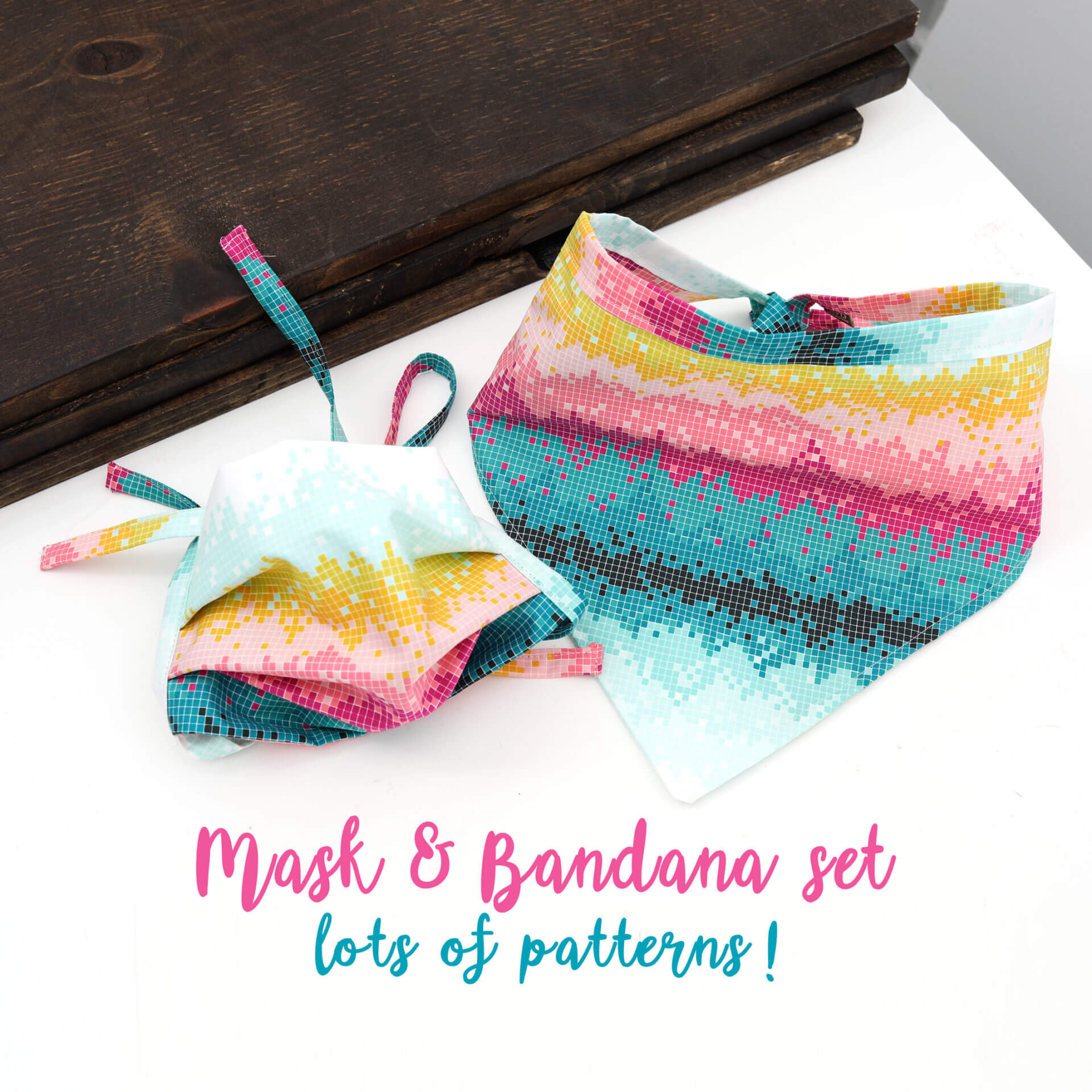 mask and dog bandana matching set