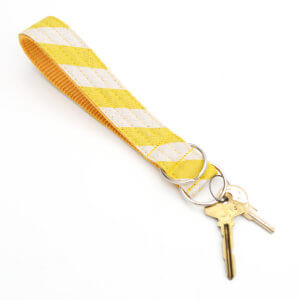 yellow stripe key chain wrist fob
