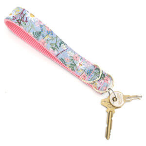Blue Daisy Key Chain Fob -- Rifle Paper Co. Pattern