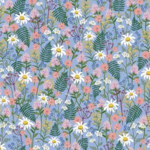 blue daisy voile swatch