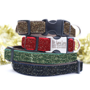 holiday glitter dog collar