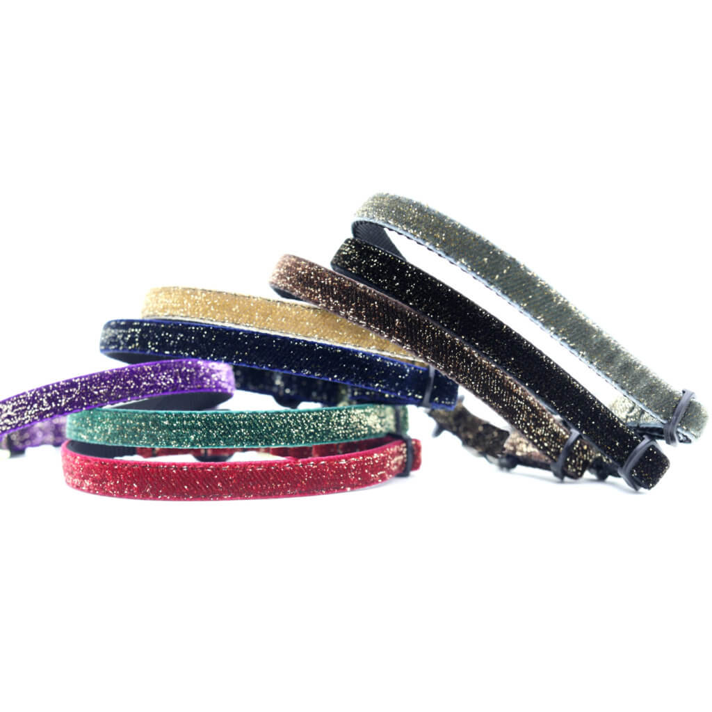 Starlight Glitter Velvet Cat Collar Breakaway Buckle