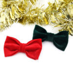 Holiday Velveteen Dog Collar Bow Tie