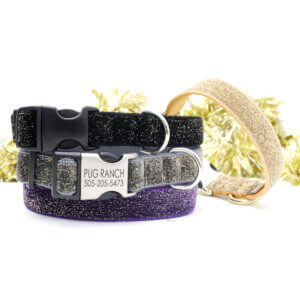 glitter holiday dog collar