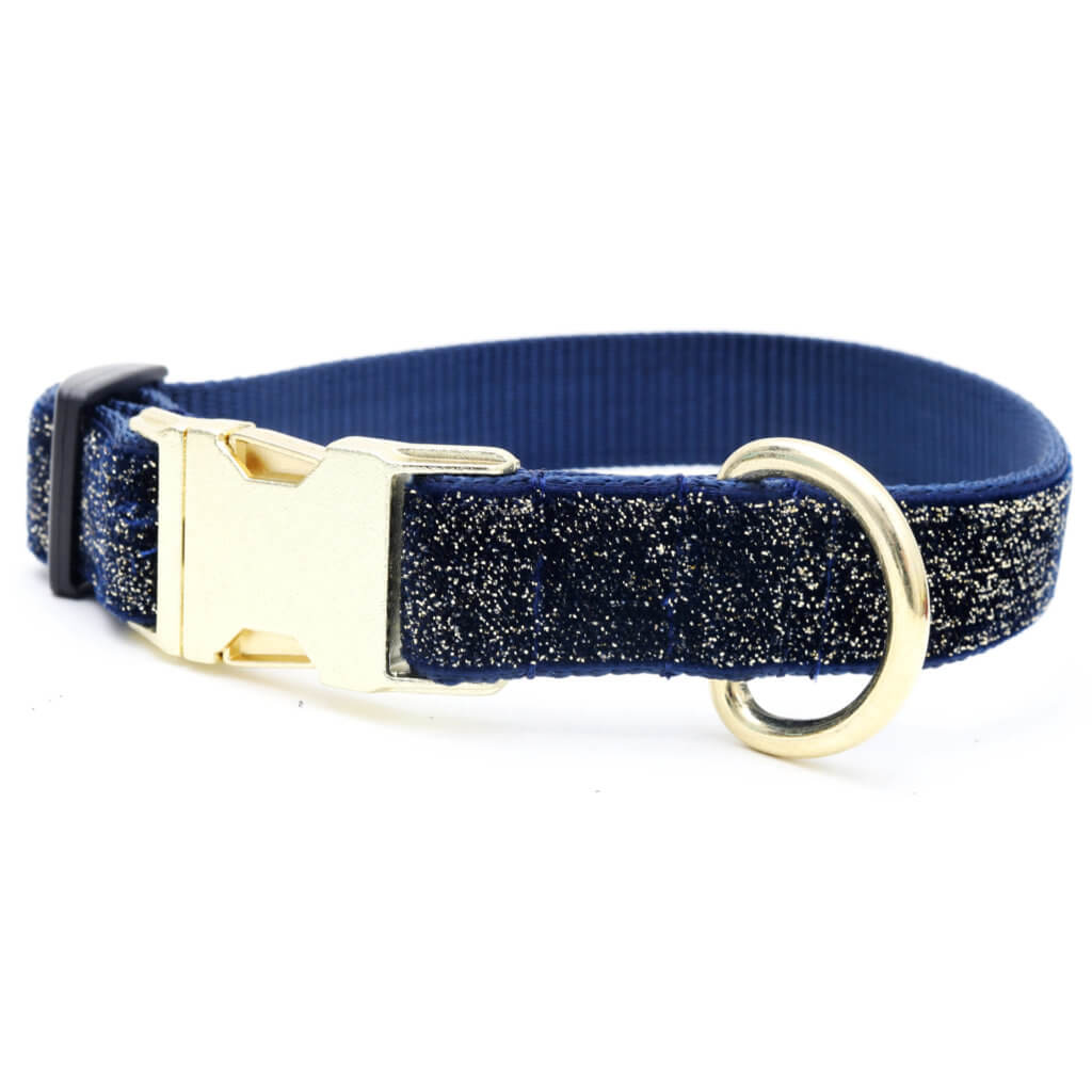navy glitter dog collar