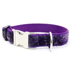 purple glitter dog collar