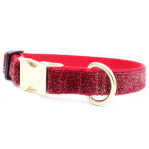 red glitter dog collar