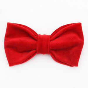 red velveteen dog bow tie scarlet