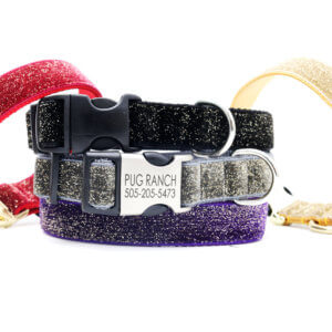 Blue Glitter Dog Collar-Bloomingtails Dog Boutique