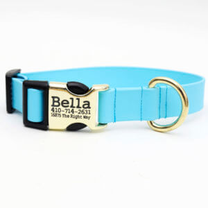 blue lightweight waterproof dog collar