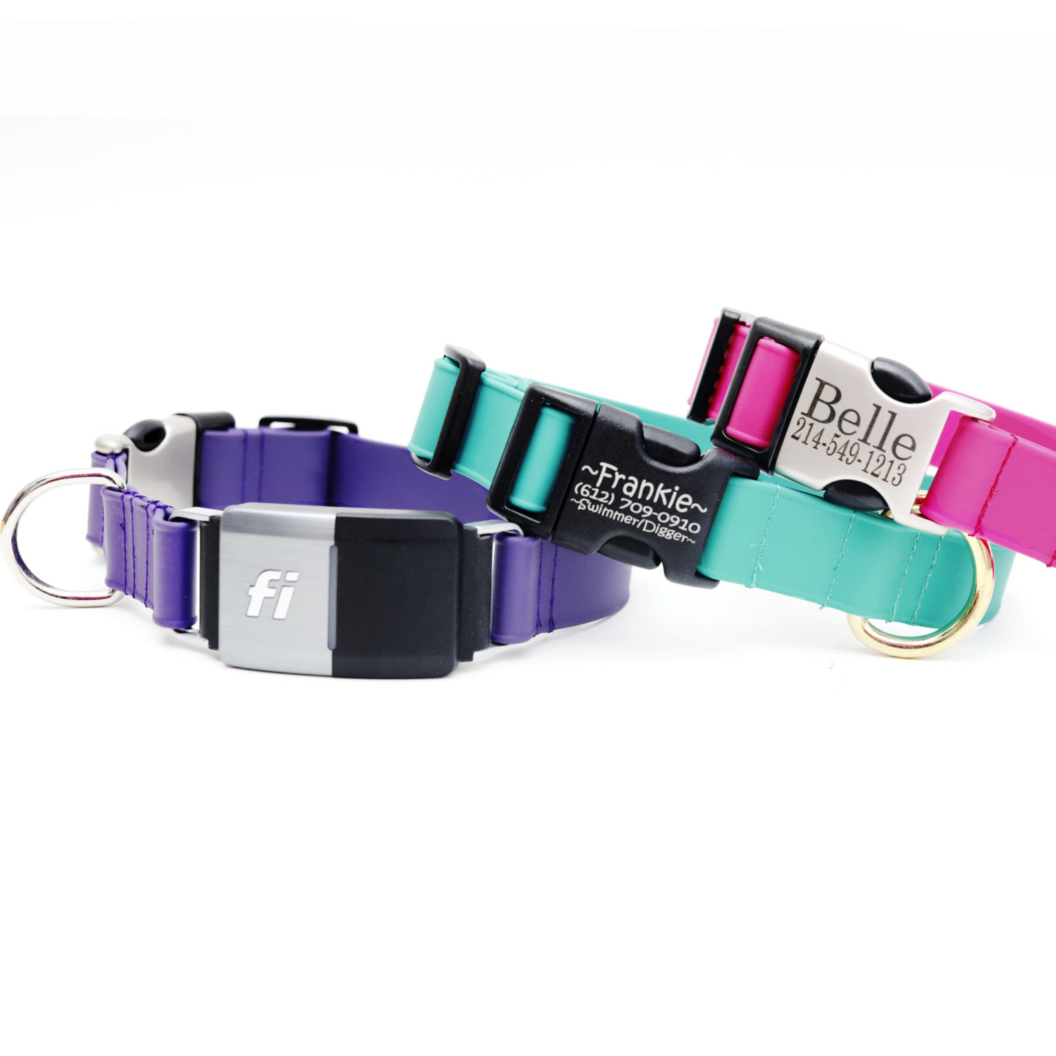 Fi Compatible Lightweight Biothane Waterproof Dog Collar with Engraved