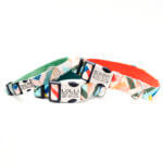 'Lolli' Geometric Canvas Dog Collar - Laser Engraved Buckle