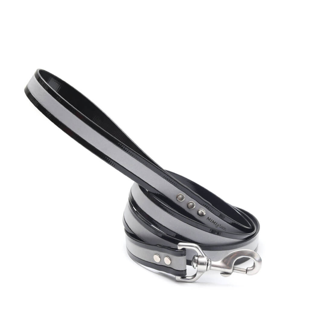 black reflective biothane leash