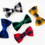 Buffalo Plaid Flannel Dog Collar Bow Tie