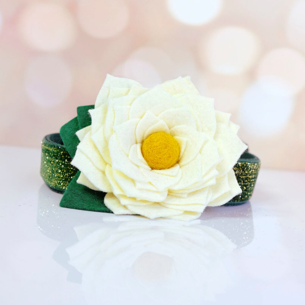 cream holiday collar flower christmas