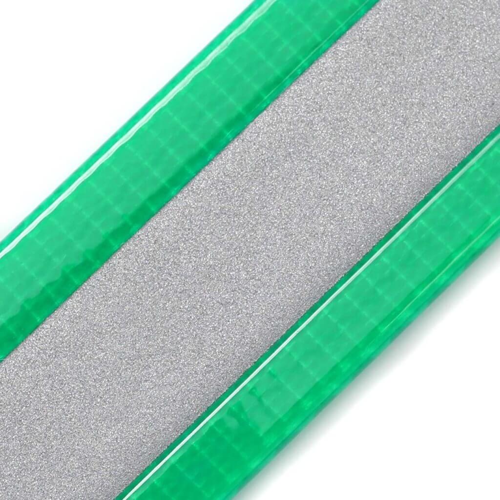 green reflective biothane swatch
