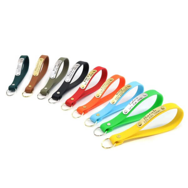 waterproof biothane wristlet keychains