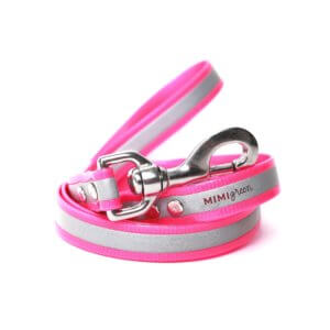 pink reflective biothane leash