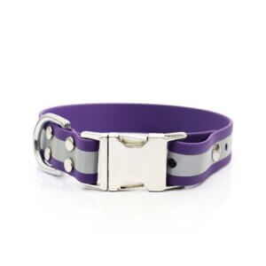 Personalized Reflective Waterproof Quick Release Dog Collar - Purple