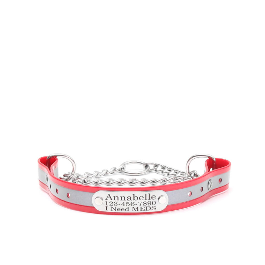 red reflective biothane martingale