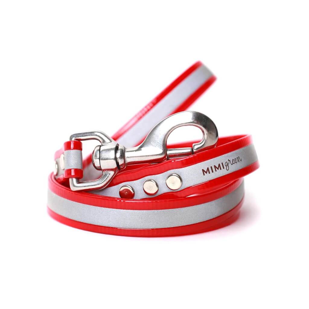 red reflective biothane leash