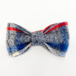 blue single flannel pj's dog bow tie
