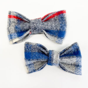 blue flannel pj's dog bow tie