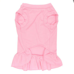 pink dog dress back