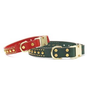 red green and brass studded collars holiday bart