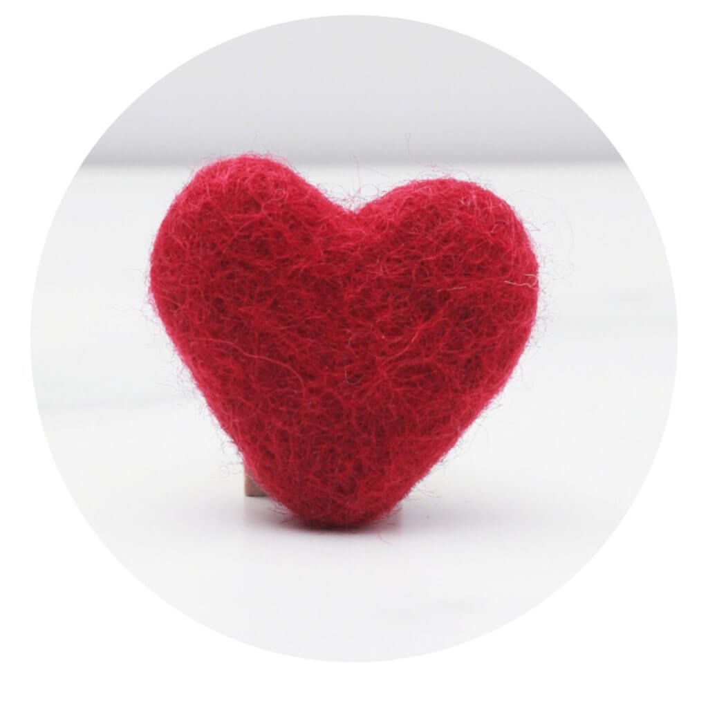 dark red felt heart