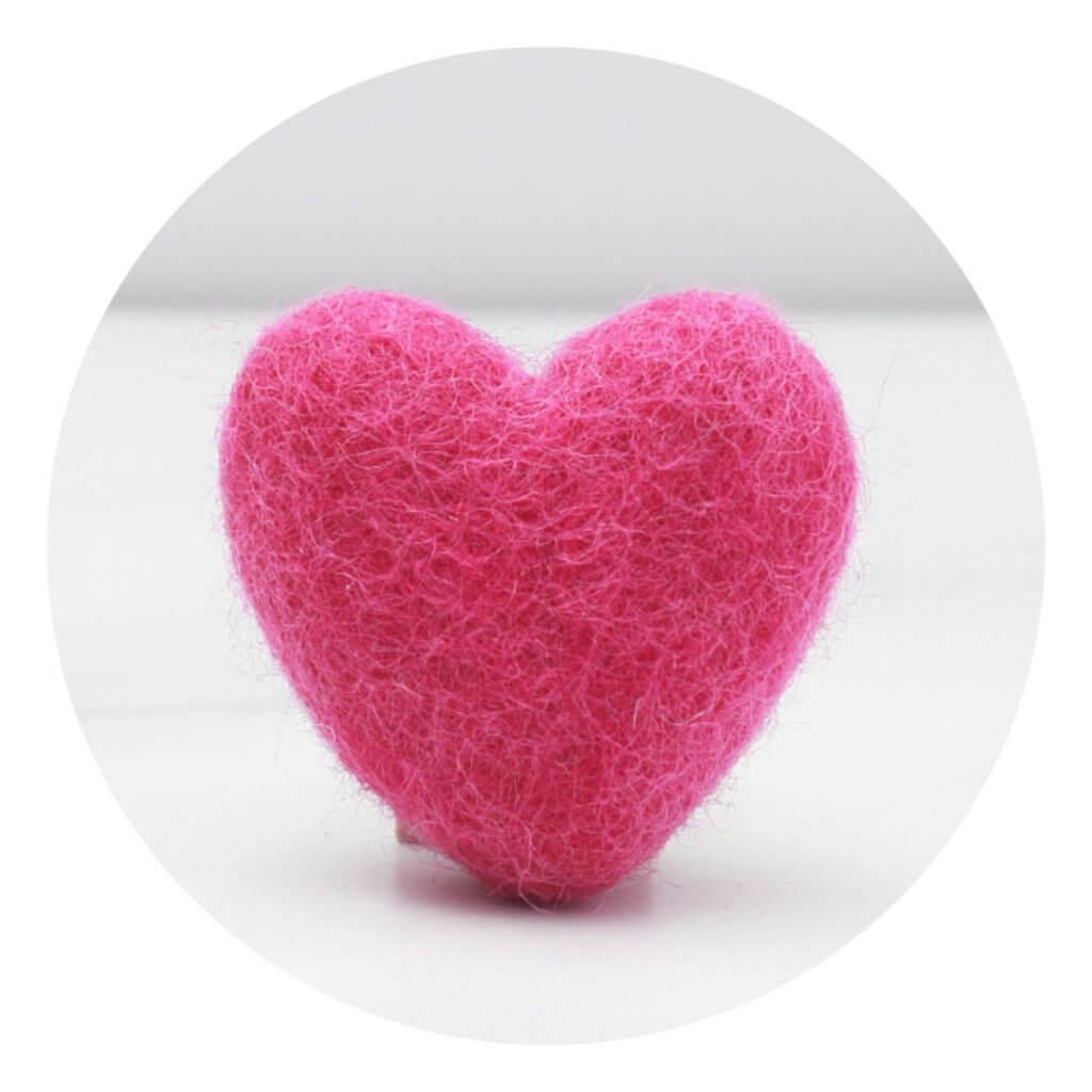 pink felt heart