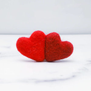 red dog collar heart