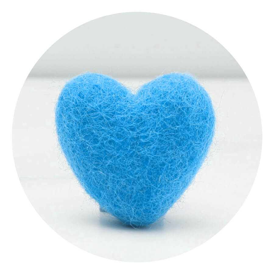 felt heart accessory blue