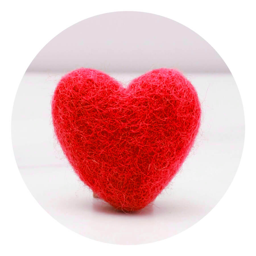 felt heart accessory red