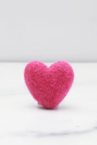 pink felt heart