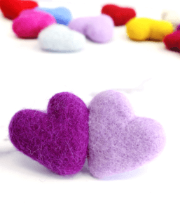 purple heart dog collar felt