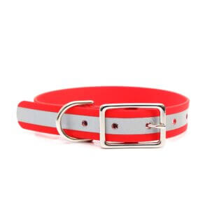 red matte reflective belt buckle
