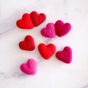valentine felt heart colors