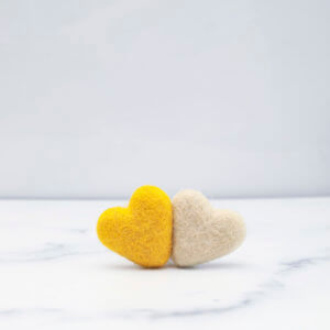 yellow dog collar heart combo