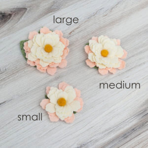 Water Lily dog collar flower sizes