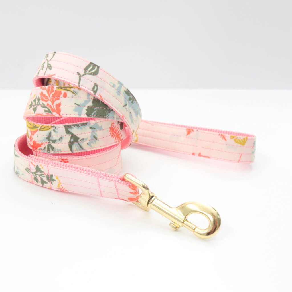 lulu pink floral dog leash