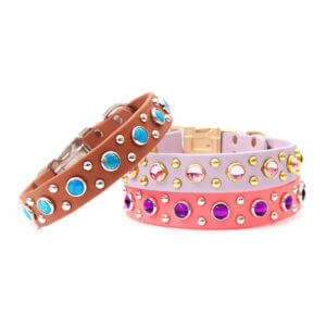 studded biothane waterproof dog collar gem collar
