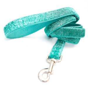 teal glitter dog leash